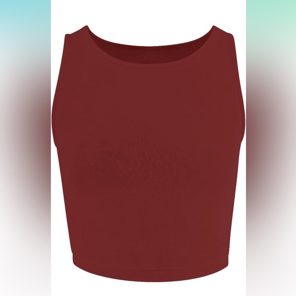 ✨Sold✨Sleeveless Cropped Red Women’s Ribbed Knit Tank Top Cotton Blend Small - Picture 4 of 7